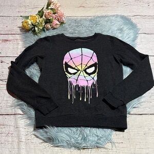 Recycled Karma Marvel Spider-Man Drip Paint Grey Sweatshirt sz S
